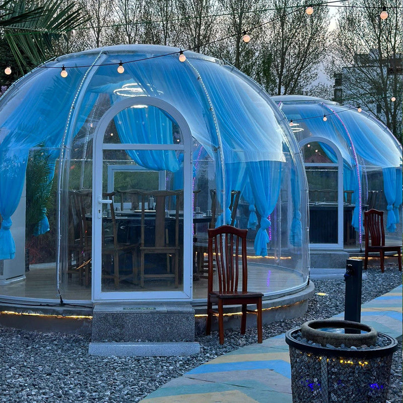 PC Clear Dome House Buiten bubbel tenten met aluminium raam en LED-licht